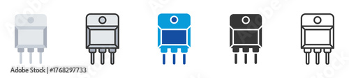 transistor icon set multi style various collection
