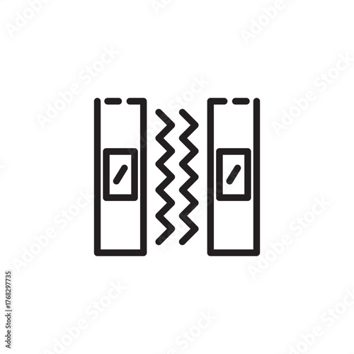 Insulation icon symbolizing thermal and acoustic separation, representing modern construction efficiency, specialized material barriers, and passive energy conservation systems.