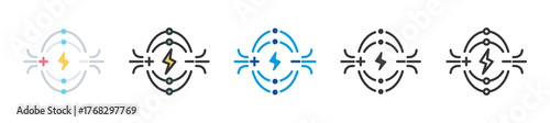 electric field icon set multi style various collection