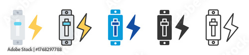 circuit breaker icon set multi style various collection
