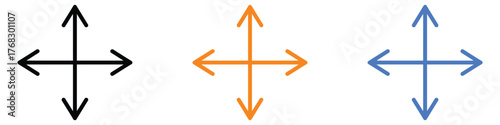 Drag icon set. Explore navigation option, directional arrows symbol. vector illustration.