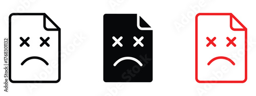 File error icon set. file not found symbol. vector illustration.
