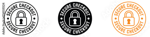 Secure checkout icon set. confidence and boost sales symbol. vector illustration.