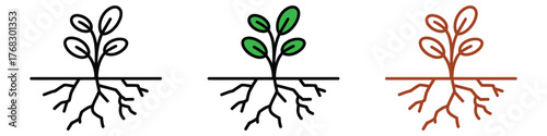 Sprout Growing icon set. environmental education and sustainable living symbol. vector illustration.