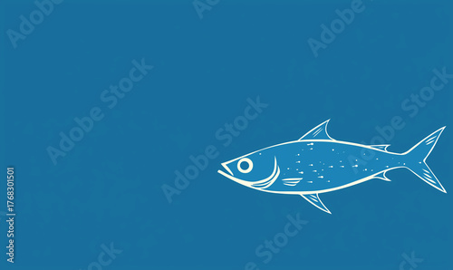 Wallpaper Mural Swimming fish illustration underwater scene digital art simple design vibrant background marine life concept Torontodigital.ca