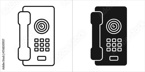 Intercom or telephone handset icon