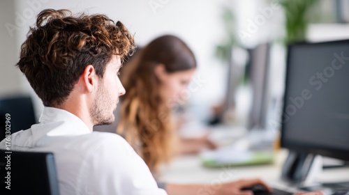 Office work photos, highlighting the office with a blurred background of the ...