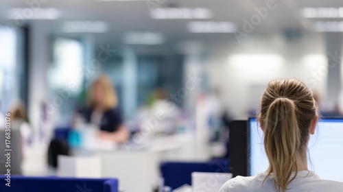 Office work photos, highlighting the office with a blurred background of the ...