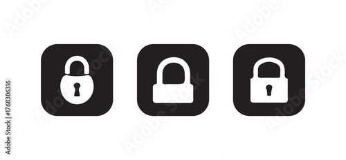 Locks icons set, Padlock symbol,  Locked and unlocked vector icon set, Lock symbol isolated on white background, Vector illustration EPS 10.