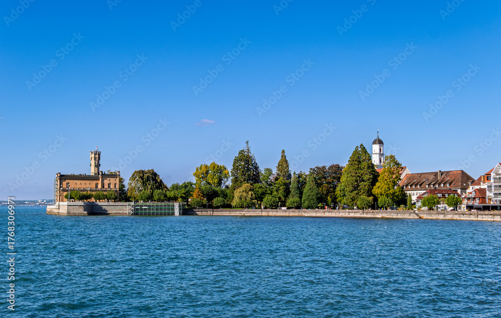 Obraz premium Blick auf Langenargen am Bodensee, Baden-Württemberg, Deutschland, Europa