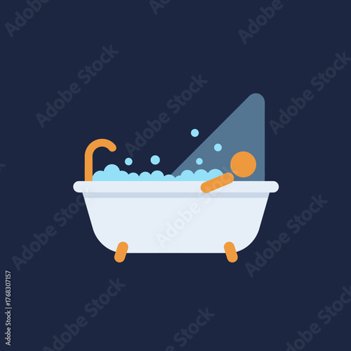 illustration of a bath in the bathroom