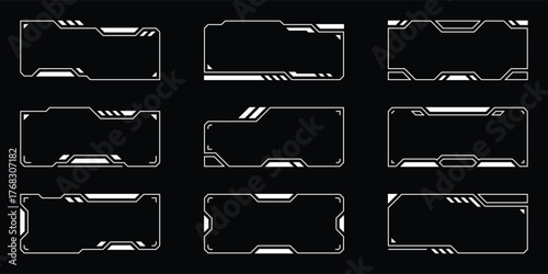 Sci-fi futuristic HUD dashboard display virtual reality technology screen. User Interface set. Statistics, Data information infographic. Vector graphic
