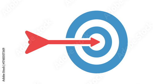 Strategic bullseye illustration, a graphic representation of aiming and achieving goals with