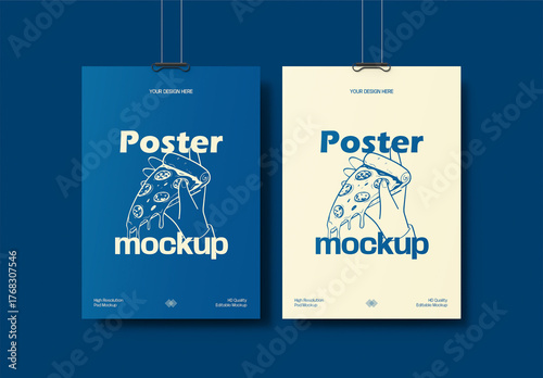 Two Advertising Poster Frame Mockup Template