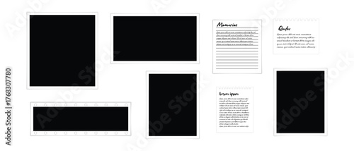 Wall frame mockup collection in realistic style for photography portfolio