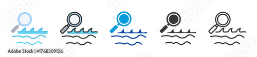 sea state icon set multi style various collection