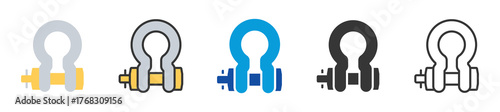 shackle icon set multi style various collection