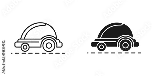 Battery charger icon in line and glyph style