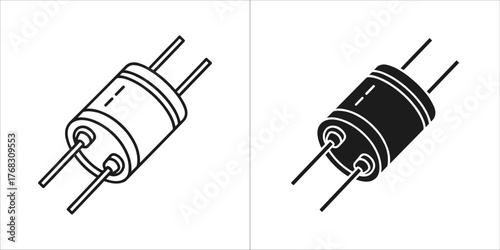 Extension cord icon in line and glyph style