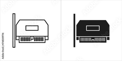 Recurring billing icon in black and white outline and solid fill