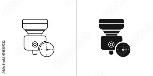 Video card icon, outline and glyph version