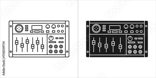 Two batteries in black and white, energy source