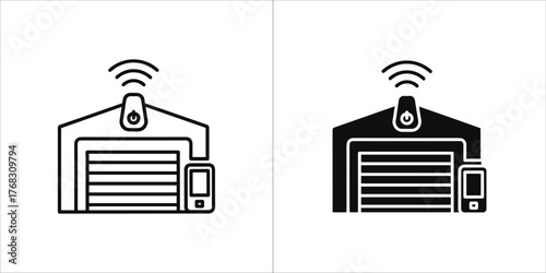 Smart garage door opener with remote control and smartphone app