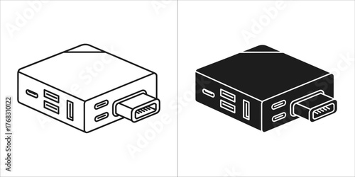 Usbc hub or adapter with multiple ports