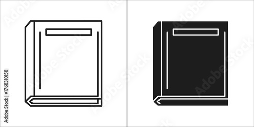 Outline and solid icon of a closed book