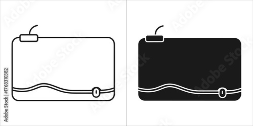 Set of two icons, one outline and one filled, representing a mouse pad