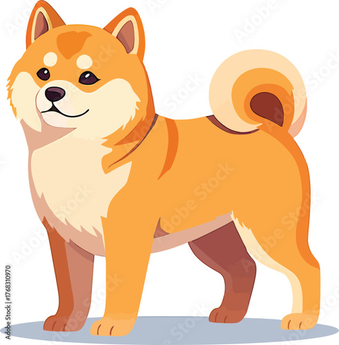 Cute cartoon a illustrator vector Shiba Inu
