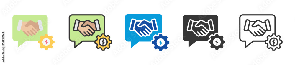 Fototapeta premium conflict resolution icon set multi style various collection