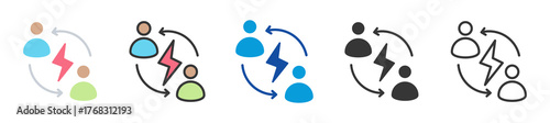 conflict icon set multi style various collection