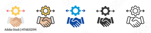 cooperation icon set multi style various collection