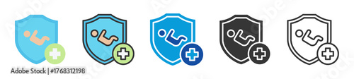 childcare icon set multi style various collection