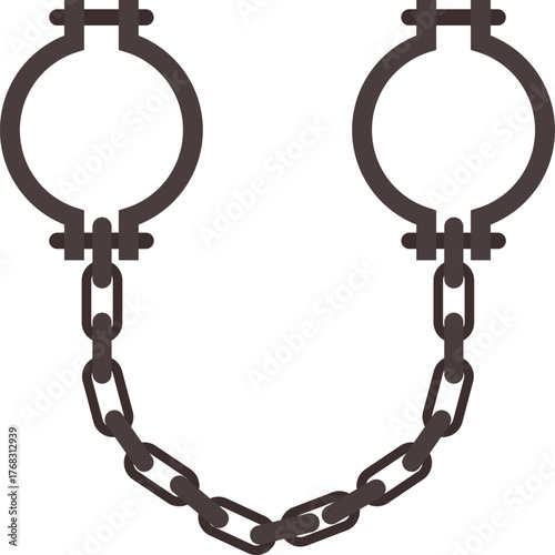 Chains Shackle Flat Illustration. Clean Icon Design Element on Isolated White Background