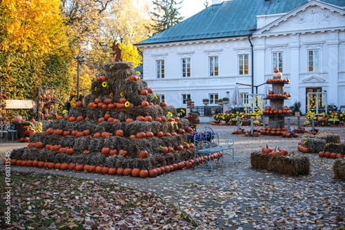 Pałac, Park, Mała Wieś, Poland, mazowieckie , jesień, kolory