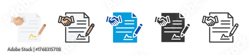 collaboration agreement icon set multi style various collection