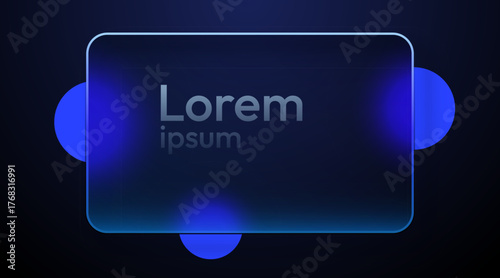 Modern glassmorphism frame on a dark background.