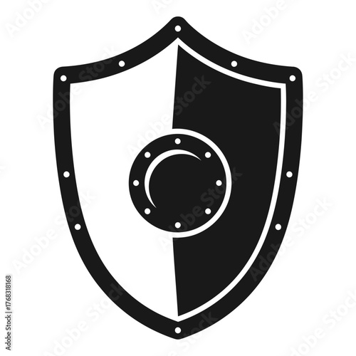 black shield isolated on white