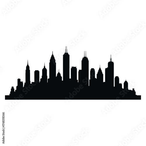 silhouette of mega City vector design illustration 