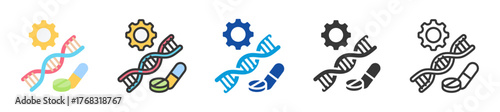 gene therapy icon set multi style various collection