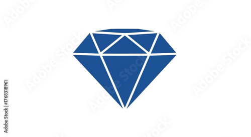 A stylized blue diamond shape is depicted against a white background.