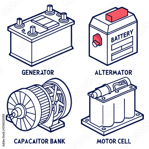 Illustration of electrical components