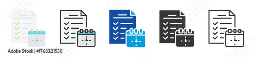 scheduling icon set multi style various collection