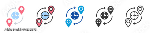 time zone difference icon set multi style various collection