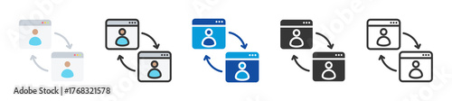 collaboration platform icon set multi style various collection