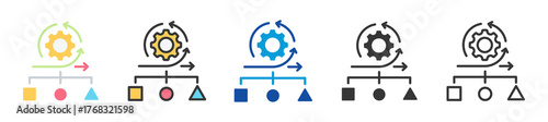 agile methodology icon set multi style various collection