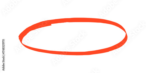 Hand drawn red marker encircle for text highlighting, banners and designs