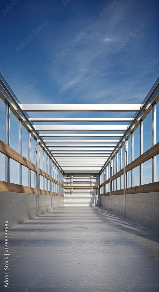 Obraz premium Building Framework Stands Against Blue Sky